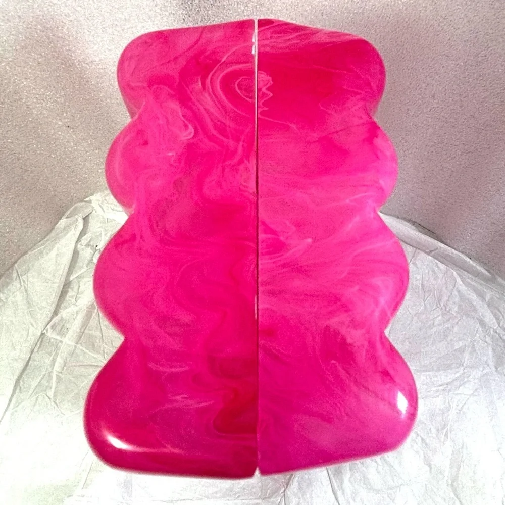 cult gaia Pink Marbled Enid Box Clutch